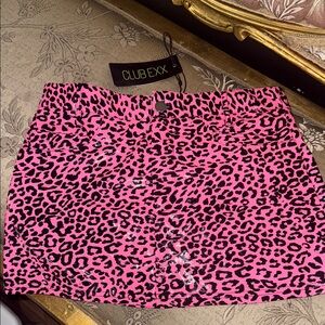 Club Exx Pink Leopard Skirt
